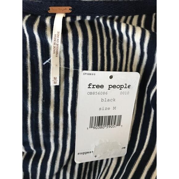 Free People Wrapped Around My Finger M Striped Knit Short Sleeve Wrap Blouse - Picture 9 of 10